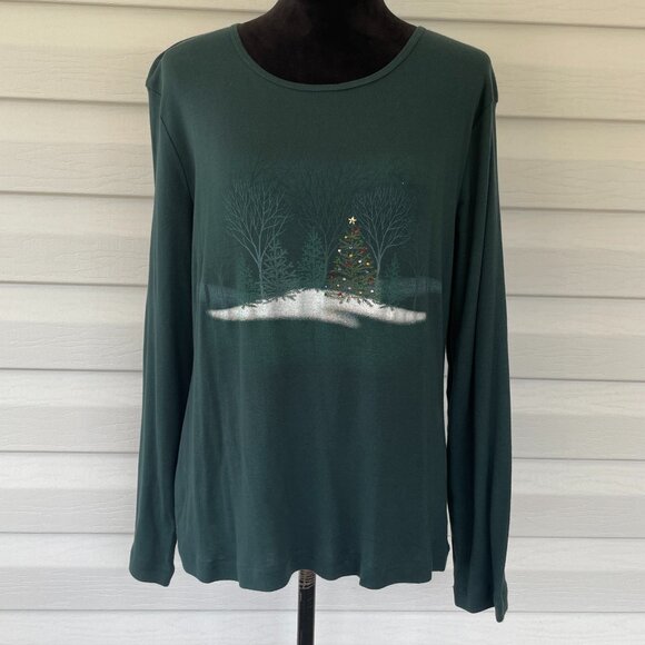Women's DECORATED ORIGINALS Winter Themed Top XL - Picture 1 of 4